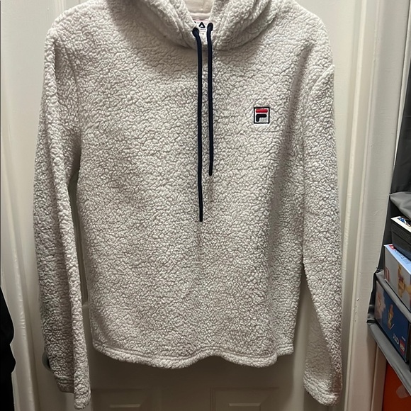 Fila White Neck Sweater with Cozy Texture - Picture 1 of 4